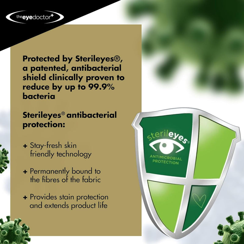 The Eye Doctor Featuring Sterileyes - Antibacterial Hot Eye Compress for Dry Eye, Blepharitis and MGD with a Removable Cover. Can Also be Used as a Cold Compress Includes 6 Eyelid Wipes Mask Pack - BeesActive Australia