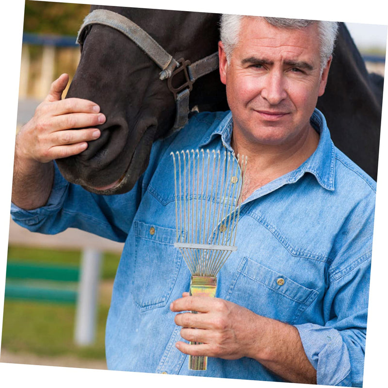 Horsehair Wool Comb Horse Hair Brushes Livestock Hair Rakes Horse Tail Brush Horse Brush Livestock Hair Brush Scraper Tool Grooming Brush Horse Cow Bridegroom Steel Pet 23x7cm As Shown - BeesActive Australia