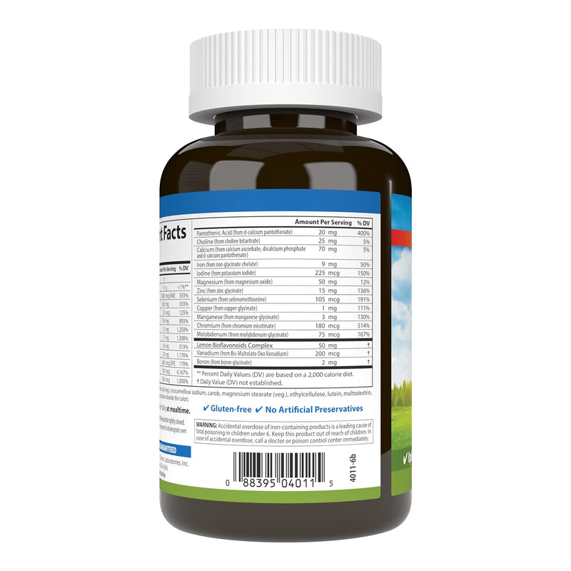Carlson Super 1 Daily, Vegetarian Multiple Formula, 120 Tablets | Multivitamin; Balanced Amounts of beneficial Nutrients; Once Daily Formula; Optimal Wellness 120 Count (Pack of 1)