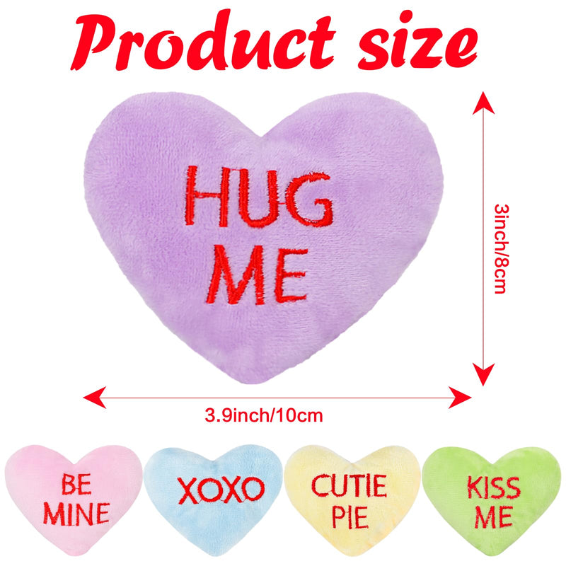 FOIMAS 5pcs Heart Catnip Toys,Valentine's Day Teething Chew Catnip Plush Toys for Valentine's Day Pet Presents Relieve Stress Cat Lovers Gifts Kitty Toys Cat Teething Chew Toy - BeesActive Australia