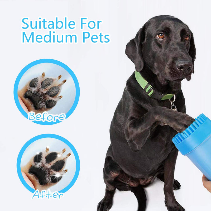 SONEER Paw Cleaner for Dogs, Portable Dog Paw Cleaner, Silicone Pet Paw Cleaner with Towel for Cats and Dogs Paw Washer (10 * 17CM) M - BeesActive Australia