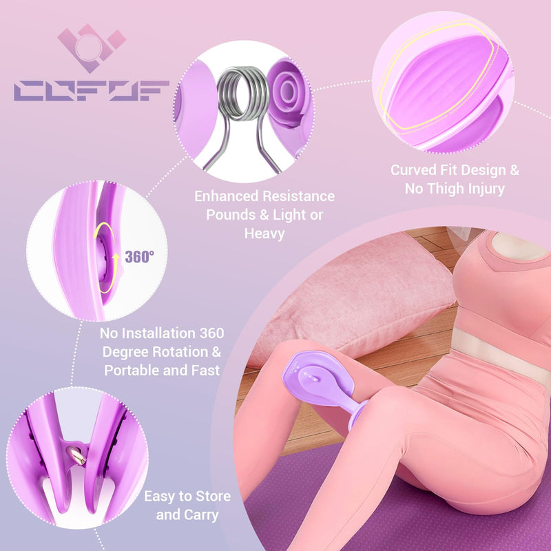 Thigh Master Thigh Exerciser for Women, Enhanced Resistance Hip and Pelvis Trainer, Inner Thigh Exercise Equipment Kegel Exercise Products for Women Home Gym Purple