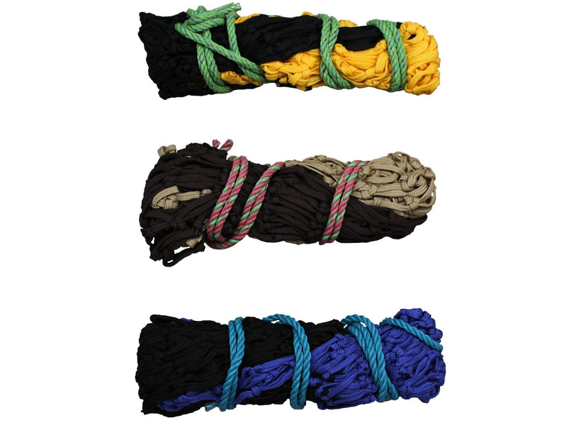 Derby Originals Hay Nets Set of 2 Soft Mesh Nets 42" with 2" Holes, Fits 4-6 Flakes of Hay for Horses and Goats Brown/Khaki 42" - BeesActive Australia