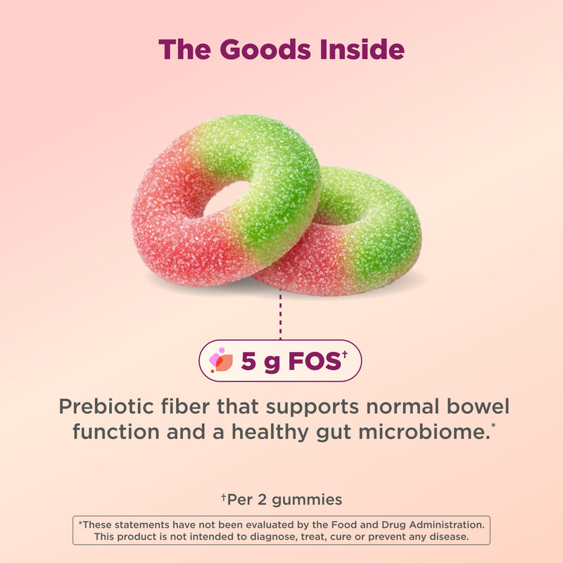 OLLY Fiber Gummy Rings Digestive Health Supplement, Berry Melon - 100 Count 100 Count (Pack of 1)