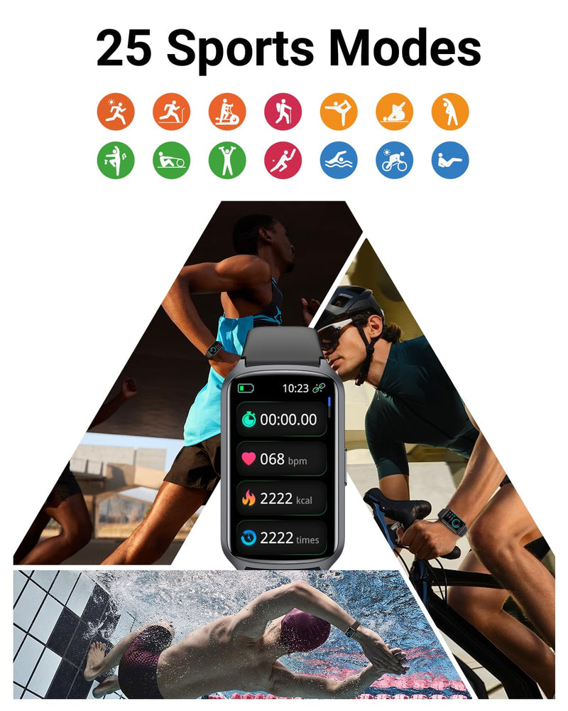 Health Fitness Tracker with 24/7 Heart Rate, Blood Oxygen, Blood Pressure, Sleep Tracker, 5ATM Waterproof Activity Trackers with Step Tracker, Pedometer (S & L Bands Included) Spaceblack