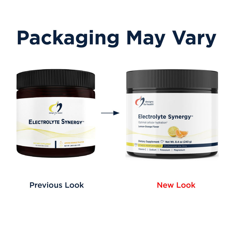 Designs for Health Electrolyte Synergy Powder - Hydration Support Drink Mix Powder Supplement with Vitamin C, D-Ribose + Antioxidants - Natural Lemon-Orange Flavor (30 Servings / 240g)