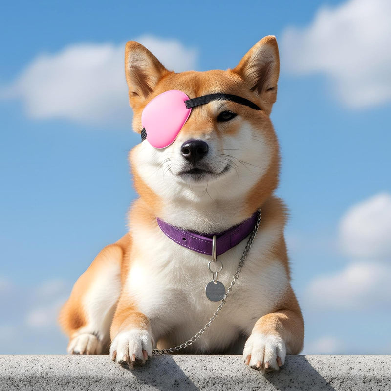 2pcs Eye Patch for Dogs, Adjustable Dog Eye Patch, Soft and Comfortable Eyes Patches, Used for Postoperative Eyes Injuries in Medium and Large Dogs, Rose red