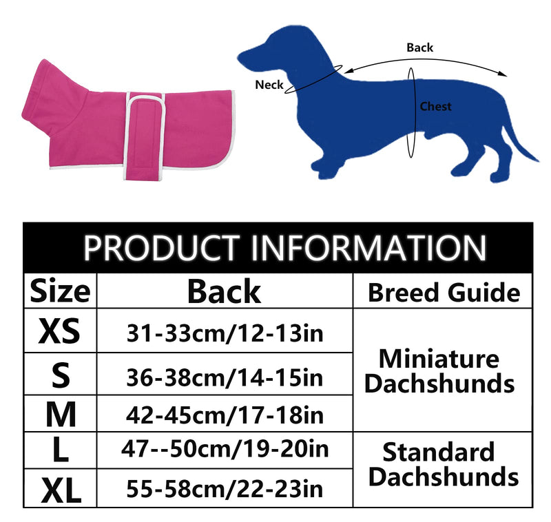 Geyecete Dachshund Sweaters for Dogs Dog Jacket,Dachshund Coat Perfect Dog Winter Coat with Padded Fleece Lining and high Collar,Dog Snowsuit with Adjustable Bands Sizes-Pink-S Small Pink - BeesActive Australia