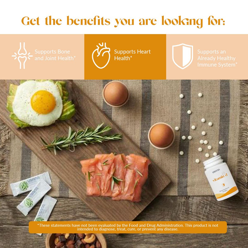 USANA - Vitamin D Maximum Strength 2,000 IU Supplement - 84 Tablets | With 2,000 IU Vitamin D, Vitamin K2, Bone Mineralization, Immune Support, Heart Health and Respiratory Health