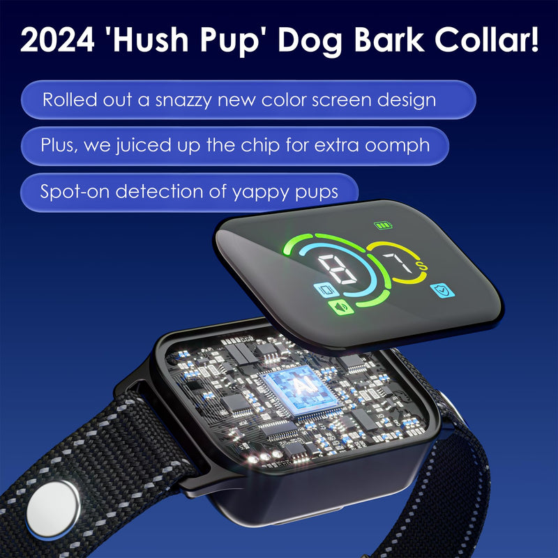 Dog Bark Collar,Humane No Shock Barking Collar,Bark Collar for Small Medium Dogs, AUTO Barking Collar,Adjustable Beep Vibration Modes and 7 Sensitivity 1Pack Black - BeesActive Australia