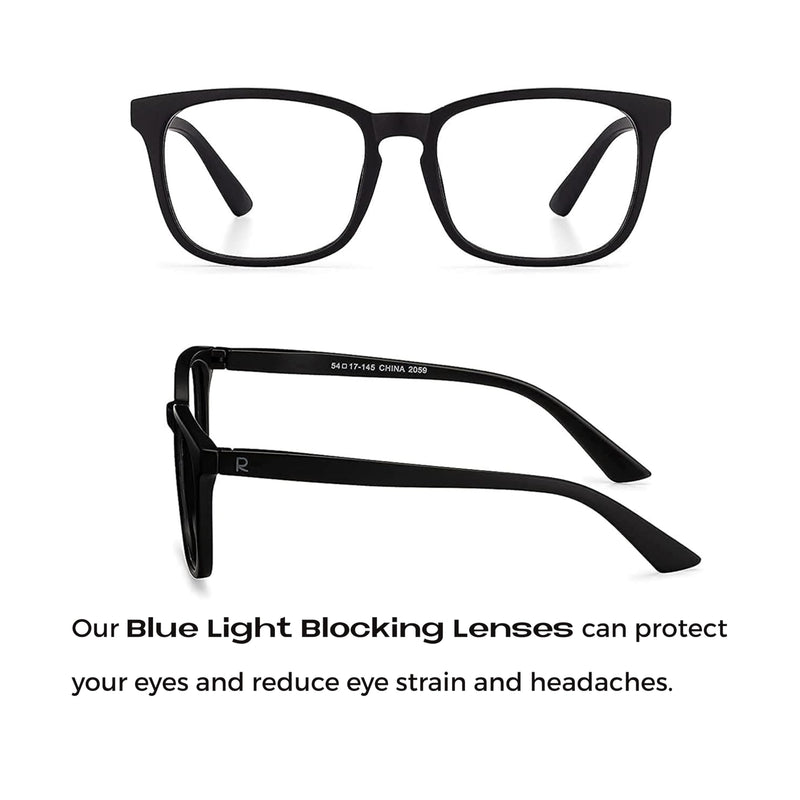 Readerest Blue Light Blocking Reading Glasses (Black, 1.50 Magnification) Computer Eyeglasses With Thin Reflective Lens, Antiglare, Eye Strain, UV Protection, Stylish For Men And Women Black 1.5 x - BeesActive Australia