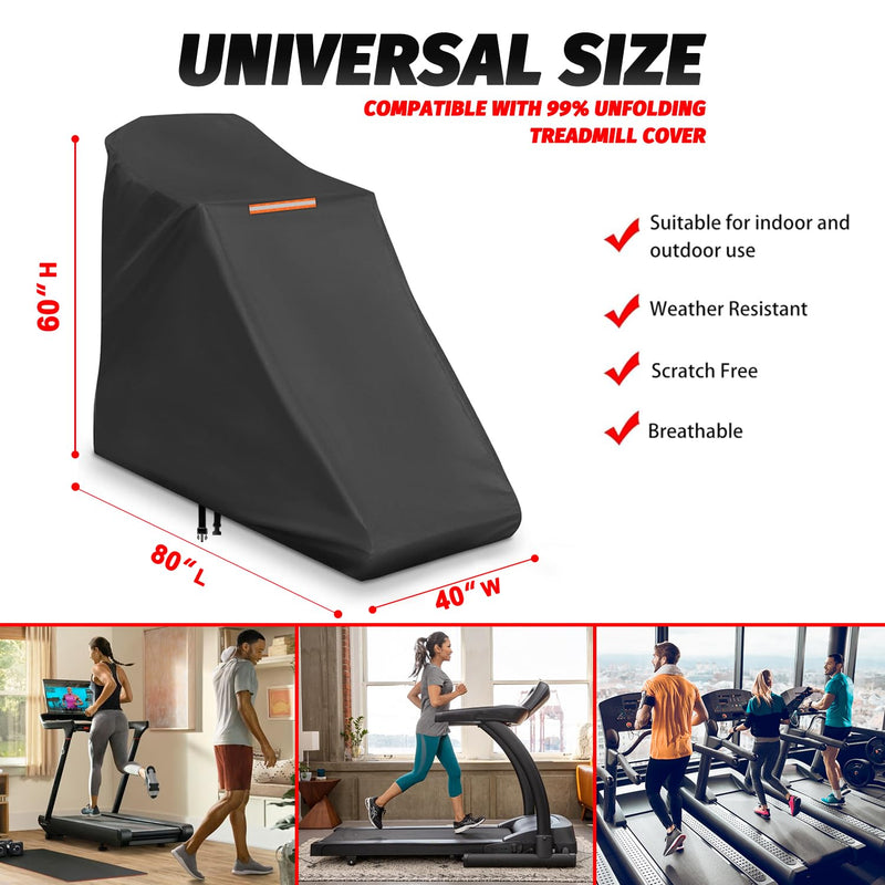 Treadmill Cover Waterproof Outdoor, Durable Anti-UV Dustproof 210D Polyester,Unfolding Running Machine Covers Workout Equipment Protective,Fits for Home Indoor Gym Treadmill,with Buckles