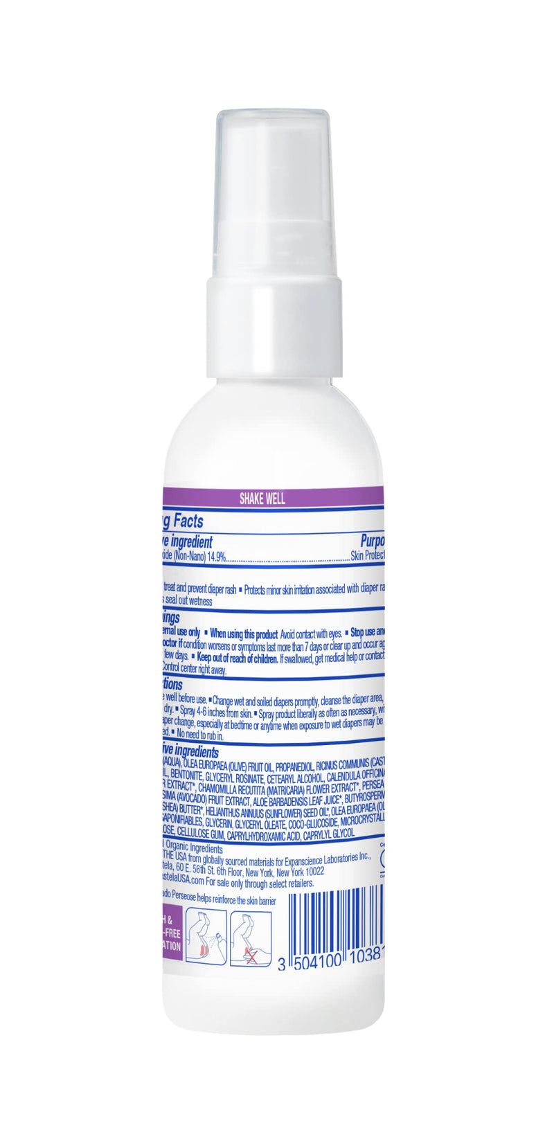 Mustela Baby Diaper Rash Cream Spray ‚Äì Touch-Free protectant with Zinc Oxide & Natural Avocado - Treats, Soothes and Prevents Diaper Rash- Fragrance-Free - 3 fl. oz