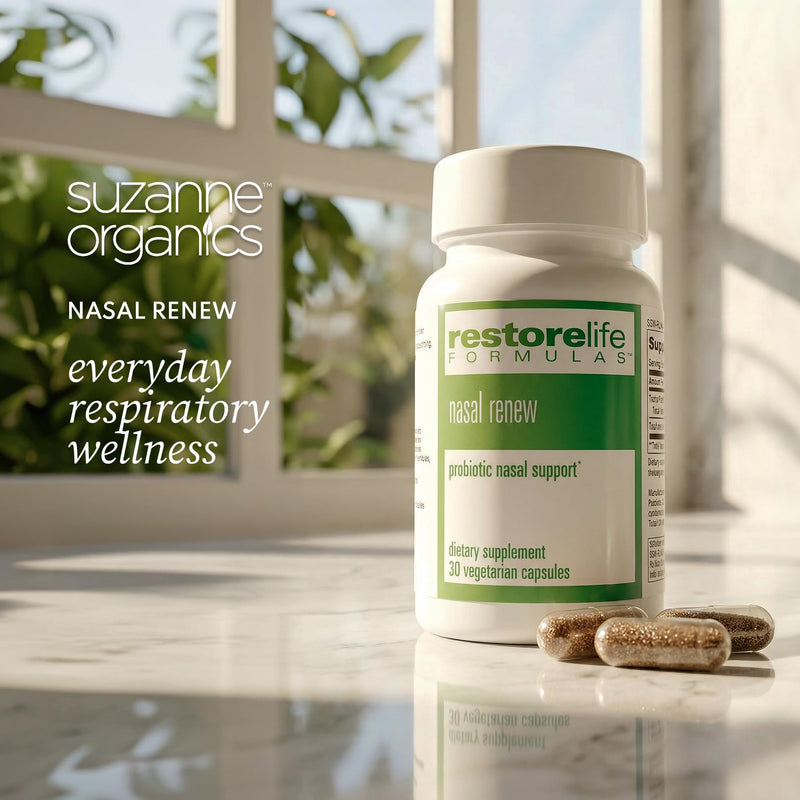 SUZANNE Somers RestoreLife Formulas Nasal Renew, 30-Day Supply | EpiCor & L-92 Probiotic, Targeted Seasonal Support, Clear Airways, Comfortable Eyes & Skin