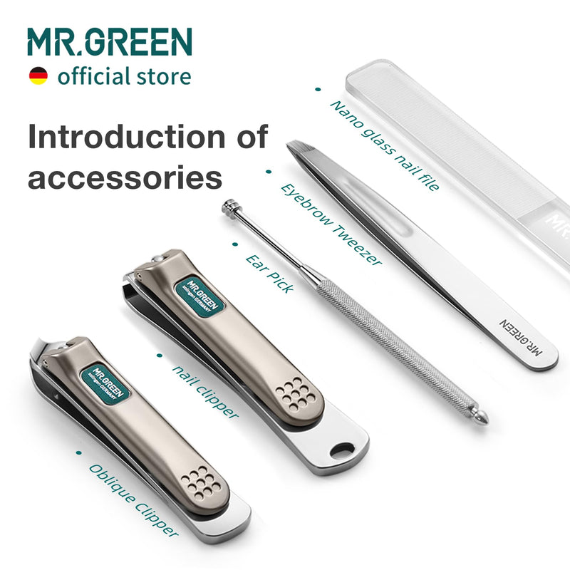 MR.GREEN Colorful Manicure Set Practical Pedicure Kits Nail Clippers Personal Care Tools Facial Hair Scissors with Fashion Case (Mr-6684 Purple) Mr-6684 Purple - BeesActive Australia