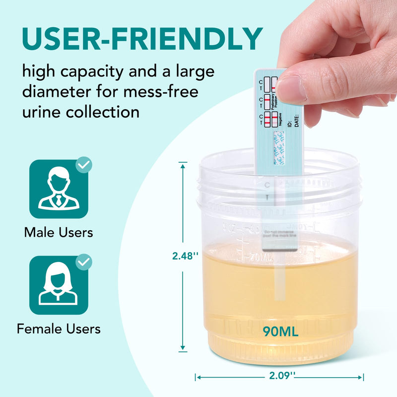 Easy@Home Marijuana THC Test Kit with Urine Cup: 5 Pack Highly Accurate Urine Drug Screen Tests for Weed/Cannabis, Standard Detection Threshold 50ng/mL, Instant Results in 5 Min - BeesActive Australia