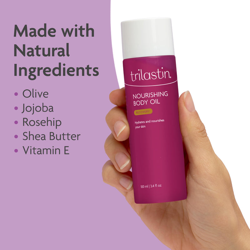 TriLASTIN Body Oil (3.4oz) | Vitamin-Infused Stretch Mark Oil | Body Serum for Scars, Stretch Marks, and Moisturizing | Paraben-Free and Hypoallergenic - BeesActive Australia