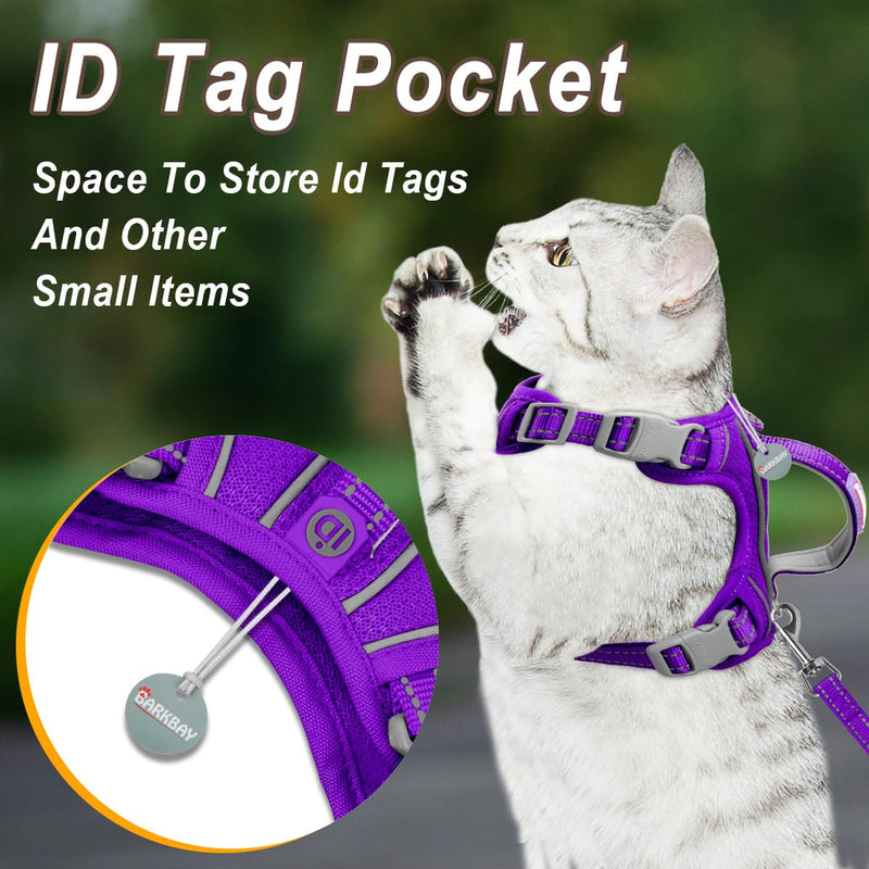 Cat Harness and Leash Set for Walking Escape Proof for Small Large cat Kitten Harness with ID tag Pocket (Purple,XXS) XX-Small Purple - BeesActive Australia