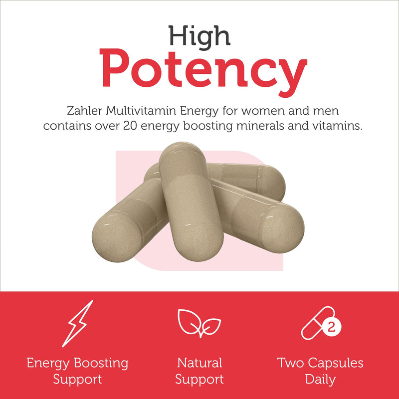 Zahler - Daily Multivitamin for Women & Men with Energy Vitamins, Minerals & Iron (60 Count) Kosher Men & Womens Multivitamins for Healthy Energy - Multi Vitamins for Adults - Made in USA Supplements