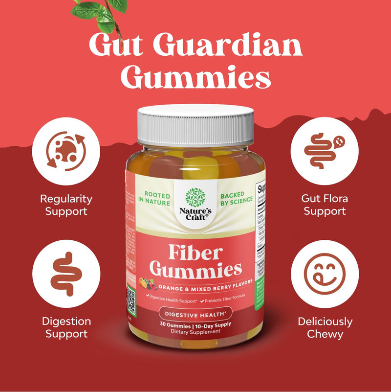 Tasty Prebiotic Fiber Gummies for Adults - High Fiber Supplement Gummies Vitamins for Adults with Prebiotic Soluble Chicory Root for Immunity and Digestive Support - Non GMO Vegan Halal 30 Count 30 Count (Pack of 1)