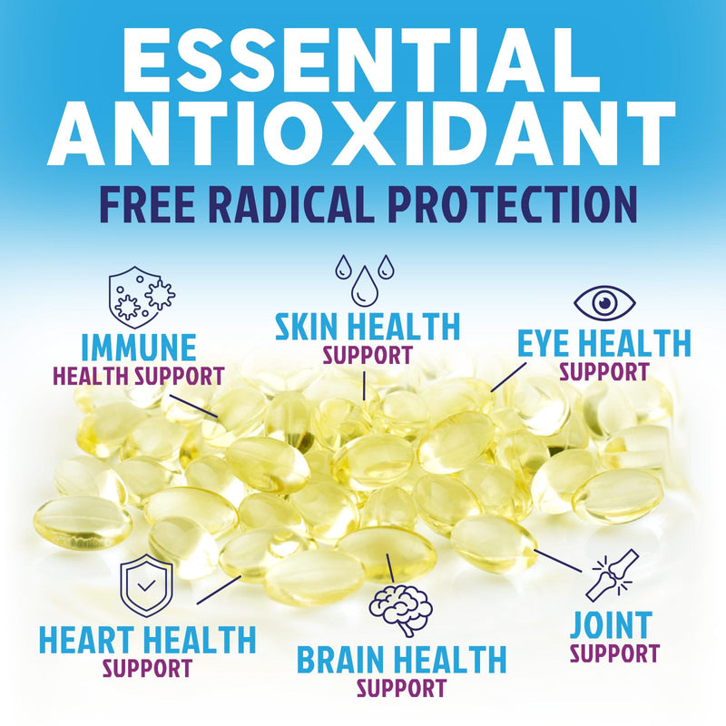 Vitamin E 180 mg Per Serving Softgels - E Vitamin DL-Alpha, Antioxidant-Rich Dietary Supplement for Skin, Heart, and Immune Support, Bottled USA, Easily Absorbed, Non-GMO & Gluten Free - 60 Softgels 60 Count (Pack of 1)