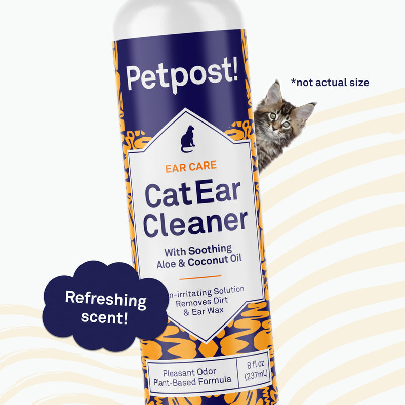 Petpost | Cat Ear Cleaner - Best Ear Remedy for Cats - Natural Coconut Oil Treatment Drops - Alcohol & Medicine Free - 8 oz. 8 oz. - BeesActive Australia