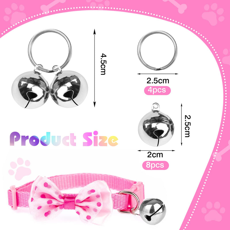 TOAOB Pack of 8 25 mm Pet Cat Bells Tracker Bell Small Dog Collar Handmade Hanging Vintage Bells with 4 Pendant Key Ring Pet Accessories - BeesActive Australia