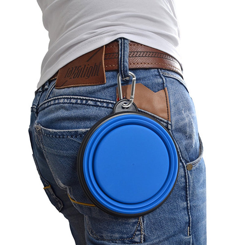 Large Collapsible Dog Bowls, 34oz Travel Water Food Bowls Portable Foldable Collapse Dishes with Carabiner Clip, 2 Pack (Blue + Red) Large,34oz 34oz-Blue&Red - BeesActive Australia