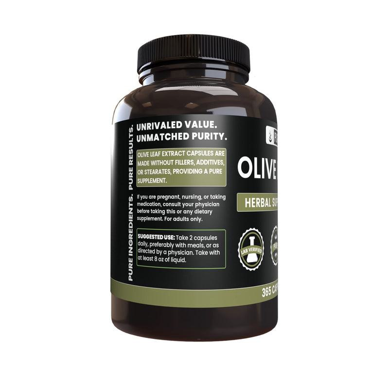Pure Original Ingredients Olive Leaf (365 Capsules) No Magnesium Or Rice Fillers, Always Pure, Lab Verified 365 Count (Pack of 1) - BeesActive Australia