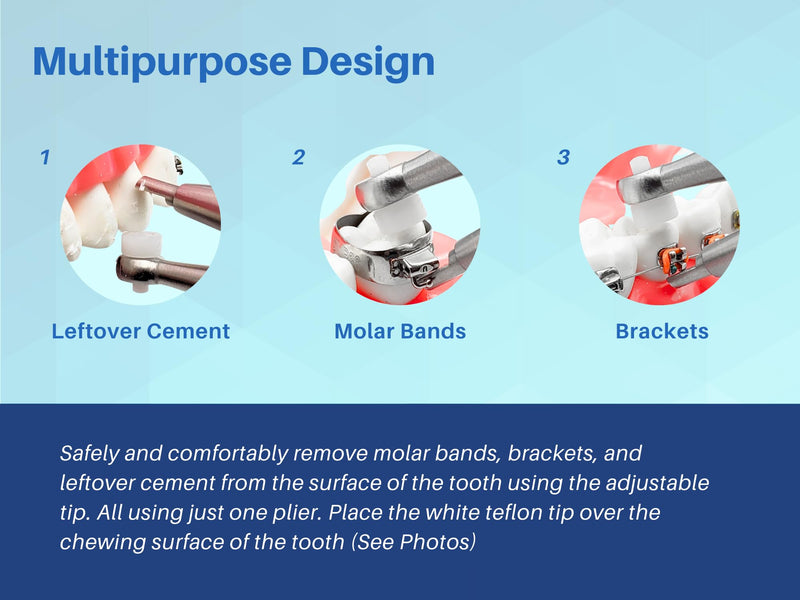 ARTMAN INSTRUMENTS Orthodontic Adhesive Band Removing Pliers Adjustable Cement Scraper Tool with Teflon Pad for Braces, Molar Bands, and Tooth Gem Removal – Dental Debonding Instrument - BeesActive Australia