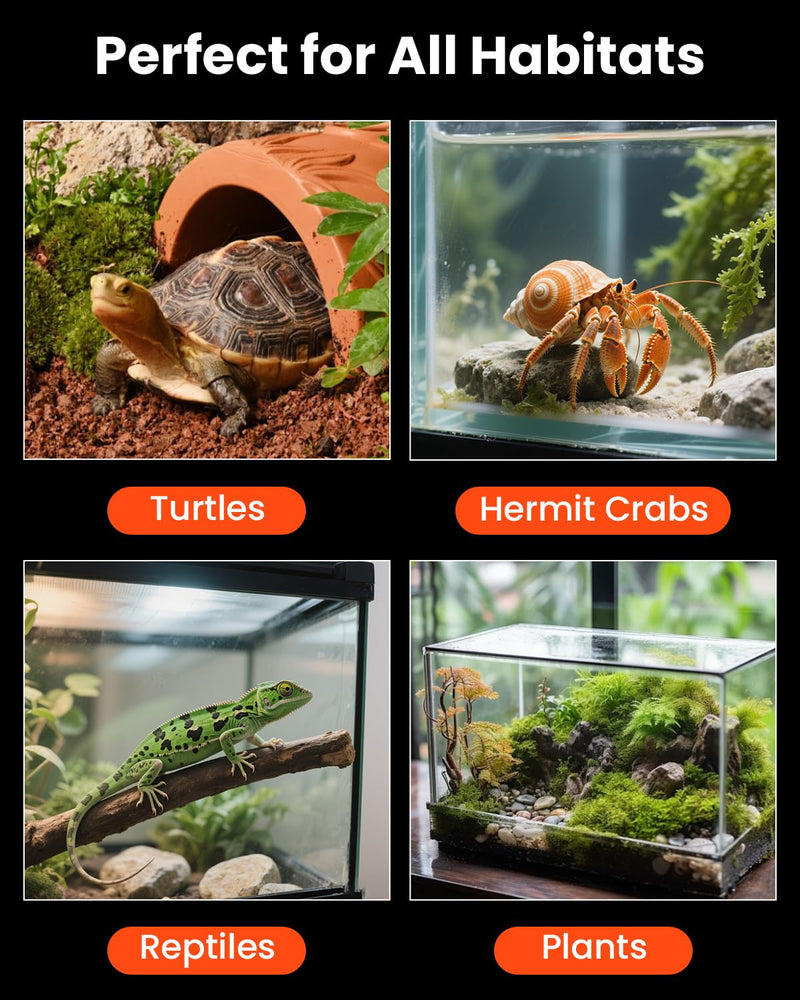 MQ Reptile Terrarium Heat Pad with LCD Digital Aquarium Thermometer, 6 x 11in Power Adjustment Under Tank Heater Mat for Pets, Small Animals, Seedling, 7W 7W, 6*11 in