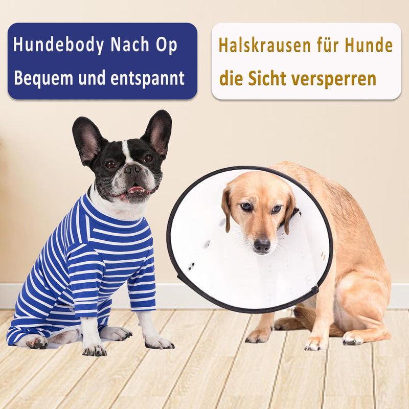 Axcimond Op Body Dog Long-Sleeved Dog Bodysuit After Surgery for Small Medium Dogs Castration Dog Female Male Puppy Pajama Bodysuit After Surgery Dog Wound Protection Anti Leak Operation Body Dog M Blue - BeesActive Australia