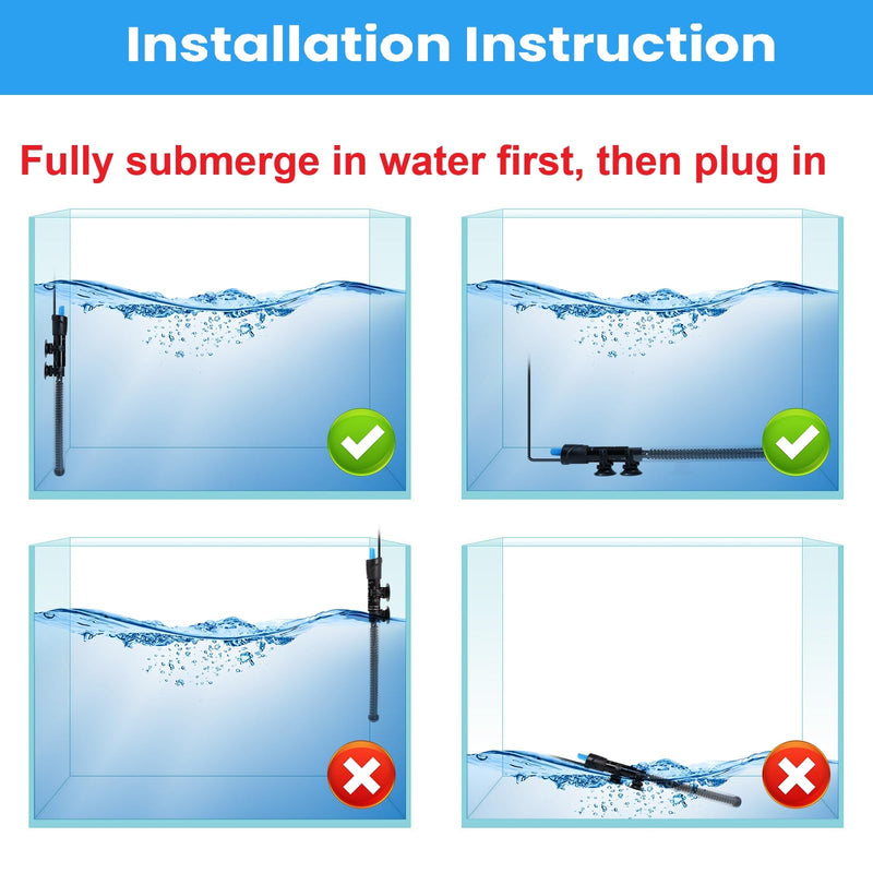 AQUANEAT Aquarium Heater, 300W Fish Tank Heater, Adjustable Submersible Water Thermostat with Digital Thermometer