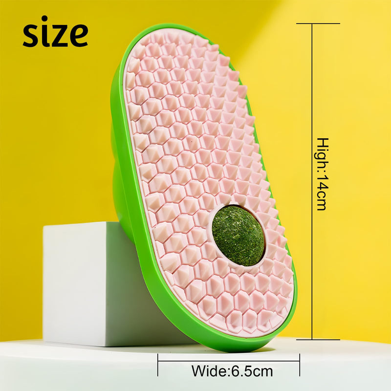 2024 New Cat Wall Scratcher with Catnip Funny Magic Cat Self Groomer Brush Kitten Shedding Massager (Yellow) Yellow - BeesActive Australia