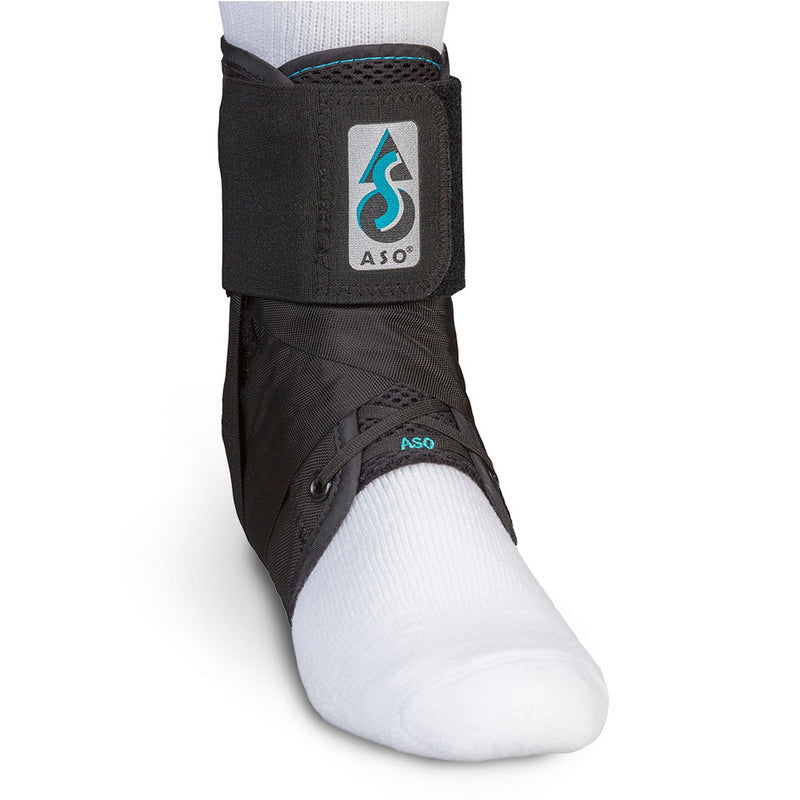 Med Spec ASO Ankle Stabilizer - Lace Up Ankle Brace for Sprained Ankle and Peroneal Tendonitis, Orthopedic Ankle Support for Men, Women, Adults, Teens and Kids, Sports Injury Recovery Black Small