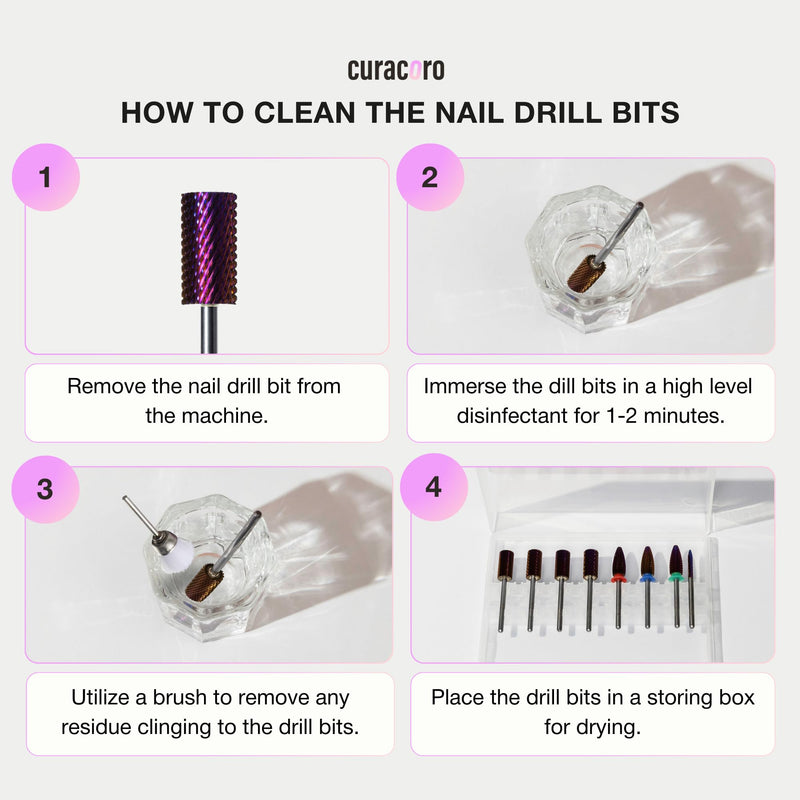 Curacoro Under Nail Cleaner 3/32'' Safety Carbide Bit (Coarse), Professional Design to Remove Dirt, Debris, Dead Skin for Healthy Nail Growth, Nail Drill Bits Manicure Salon & Home Coarse Galaxy - Under Nail Cleaner