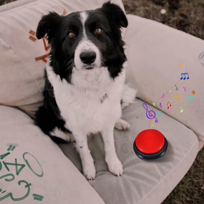 Pet Communication Button for Dogs, 30 Seconds Voice Recording Button Dog Pet Training Buzzer Pet Interactivity Device Dog Bells for Potty Training, Not Include Batteries (Red) - BeesActive Australia