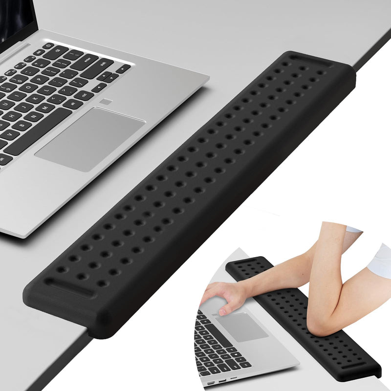 Leolee L-Shaped Desk Long Wrist Rest Elbow 60CM, Black Memory Foam Arm Rest for Desk with Non-Slip Base, Ergonomic Desk Edge Cushion, Wrist Support for Computer Keyboard, Typing, Office, Home Black-60cm-1pcs