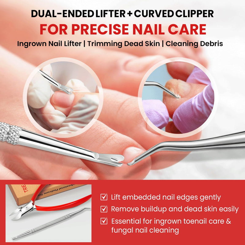 Treatonic Ingrown Toenail Treatment Kit – Nail Softening Drops & Precision Clippers Removal Set for Ingrown Toenail Care, Thick Curved Nails, Hard-to-Trim Toenails – Ingrown Toenail Tool for Home Use Ingrown Toenail Kit - BeesActive Australia