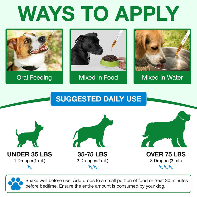 Dog Antibiotics, Natural Antibiotics for Dogs, Dog Multivitamin Herbal Supplements, Support Allergy and Itch Relief, Bacon Flavor - 60ml / 2.02 fl oz
