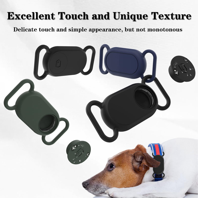 2 Pack Waterproof Dog Collar Holder Compatible with Samsung Galaxy SmartTag 2, Silicone GPS Tracker Hidden for Galaxy Smart Tag 2, Anti-Lost Dog Collar Galaxy Smart Tag 2 Case(Black,Black) Black,Black 2 Pack - BeesActive Australia