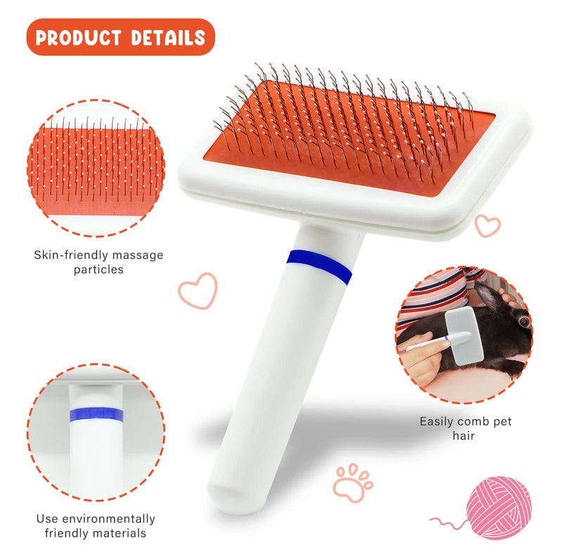 Cat Grooming Kit Set with Pet Shedding Slicker Brush Nail Clipper Trimmer Pet Massage Bath Glove Flea Comb for Bunny Puppy Kitten Guinea Pig Chinchilla Ferret Small Animals (Red, Pink) Red, Pink - BeesActive Australia
