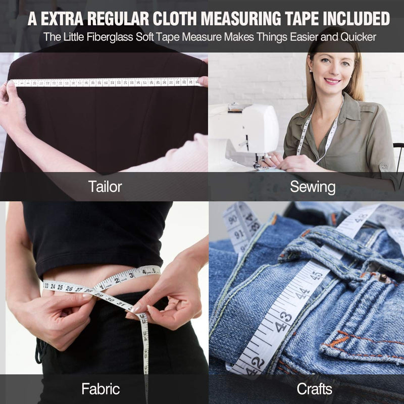 2PCS Body Measure Tape 60inch (150cm), Automatic Telescopic Tape Measure for Body Measurement & Weight Loss, Accurate Tape Measure for Tailor, Sewing, Fitness, Handcrafts, Clothes Blue - BeesActive Australia