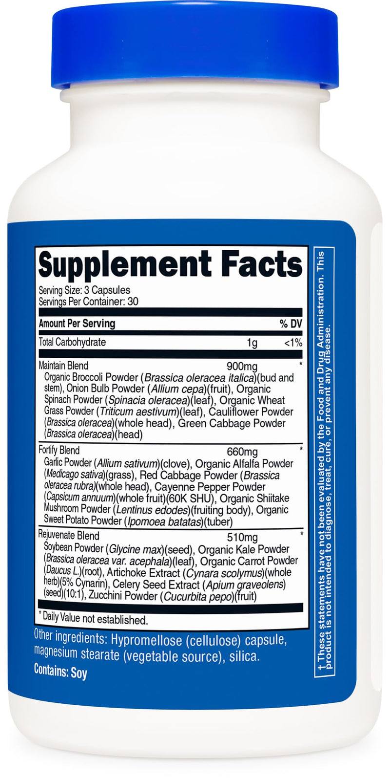 Nutricost Daily Vegetables 90 Capsules (30 Servings) GMO-Free | Maintain, Fortify, & Rejuvenate with 17 Vegetables