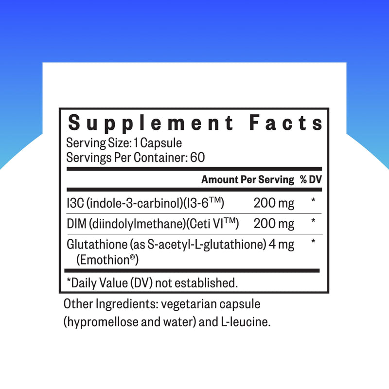 Seeking Health DIM & I3C - Support Healthy Liver Metabolism of Estrogen - Formula with DIM & I3C to Support Healthy Cellular Response - 400 mg, 60 Capsules