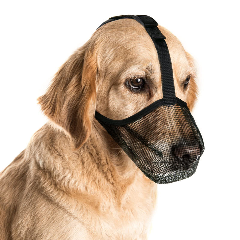 Adiwo muzzle for dogs, dog muzzle with rounded mesh loop, breathable, safe, quick fit for small, medium and large dogs, adjustable eating protection, dog biting and chewing, M/22-25 cm - BeesActive Australia