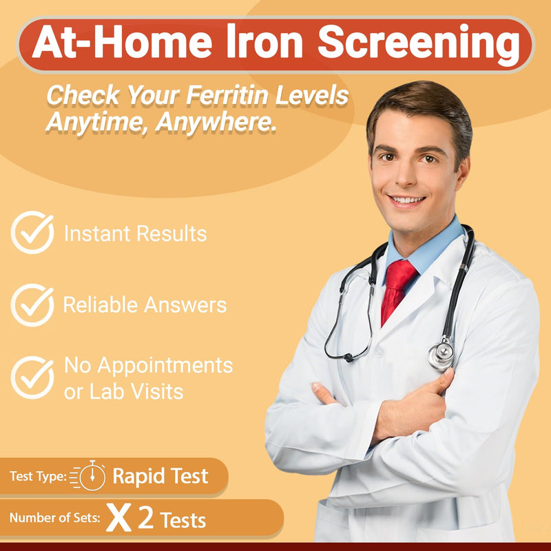 Iron Deficiency Test Kit 2-Pack | at-Home Anemia Test with Rapid Results & Reliable Accuracy | for Men and Women 2 Count (Pack of 1)