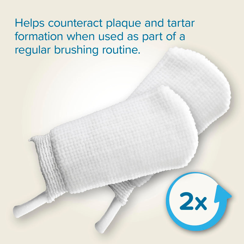 Beaphar - Finger Pad – for Gentle and Precise Teeth Cleaning – Help Reduce Plaque and Freshen Breath When Used with Beaphar Toothpaste – for Cats and Dogs – Two Pack – Reusable Pet Dental Pads