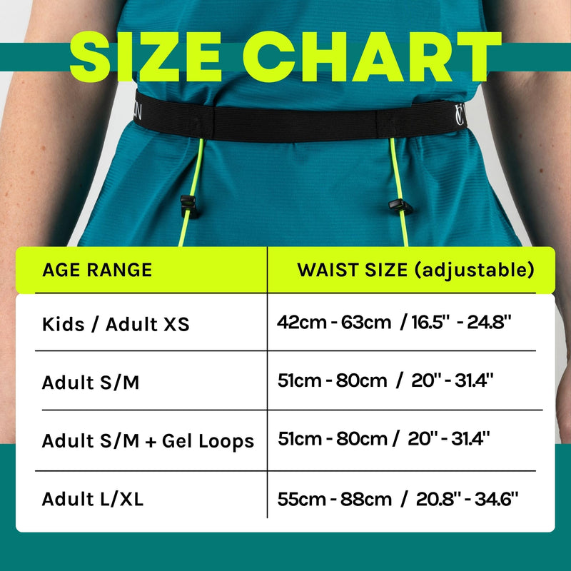 VeloChampion Running Waistpack Belt – Elastic Stretch Fit with Clip Fastening for Triathlon, Marathon, Cycling & Race Number Holder 2 Adult S/M