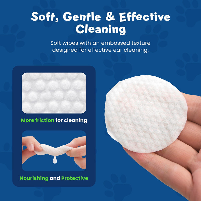 My Pet & Me Dog & Cat Ear Cleaning Wipes, 120 Ct — Remove Wax, Dirt & Odor | Alcohol-Free Honey & Oat Formula for Itchy, Sensitive Ears | Pre-Moistened Pet Ear Cleaner Pads
